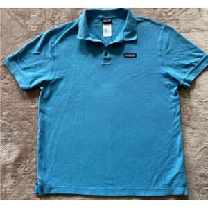 Patagonia Men’s Blue Polo Shirt Casual Golf Casual‎ Logo Organic Cotton Sz M